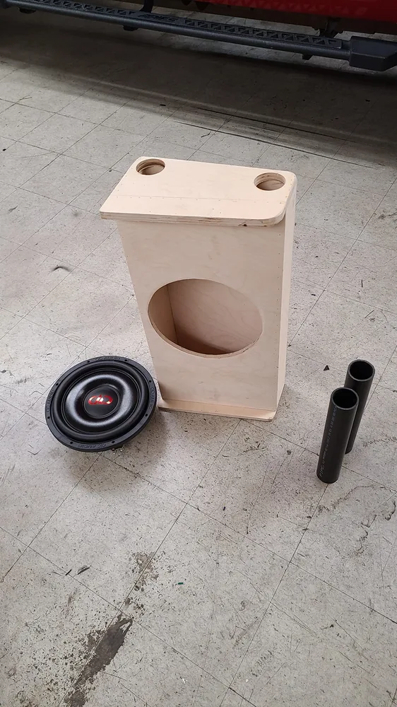 Raw custom sub box with driver and ports